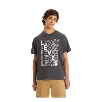 Image of Levi&#039;s Men&#039;s SS Relaxed FIT TEE, Stairstep Hl Logo Black Oyster, XS