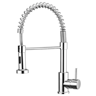 Image of Peppermint Kitchen Taps with Pull Out Spray Chrome Mixer 1 Hole Commercial Down Tap Hose Spring Faucet