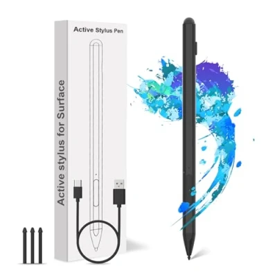 Image of Surface Pro 7/8/9/6/10/11/Go Pen Stylus for Microsoft Compatible with Pro/Book/Laptop/Go/Studio, Palm Rejection and Rechargeable, 4096 Pressure Sensitivity Windows