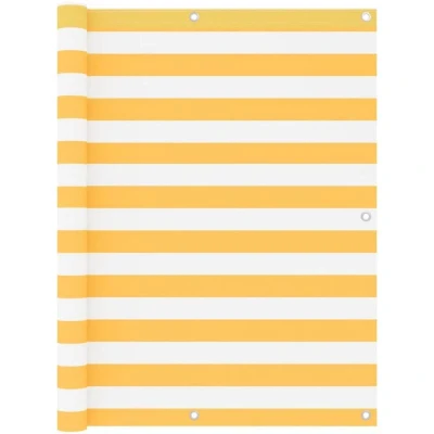 Image of vidaXL Balcony Screen White and Yellow 120x500 cm Oxford Fabric