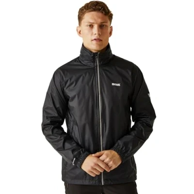 Image of Regatta Men&#039;s Lightweight Lyle IV Waterproof Packaway Jacket Moonlight Denim Tangerine Tango, Size: 5XL