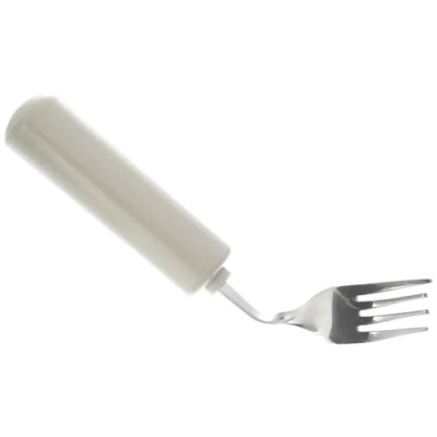 Image of Homecraft Queens Cutlery, Angled Fork for Right Hand (Eligible VAT relief in the UK) Adaptive Dining Utensil Elderly, Disabled, Large Built Up Handle Good Grip, Dishwasher Safe
