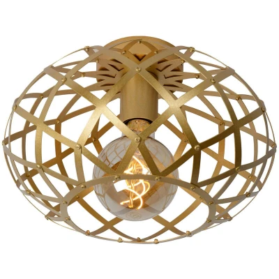 Image of Wolfram Modern Flush Ceiling Light Ø 30cm 1xE27 Matt Gold, Brass