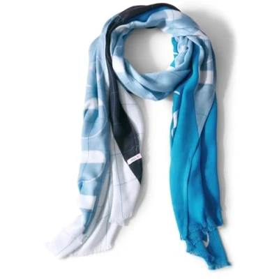 Image of Cecil Women&#039;s B572453 Printed Scarf, Fjord Aqua Blue, A