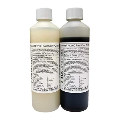Image of Polycraft FC100 (Beige) Fast Cast Paintable Polyurethane Liquid Plastic Casting Resin System 1kg Kit