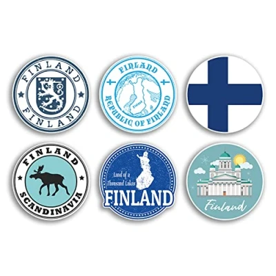 Image of 6 x 10cm Finland Vinyl Stickers Finnish Country City Travel Map Flag Holiday Luggage Design Gift #78842