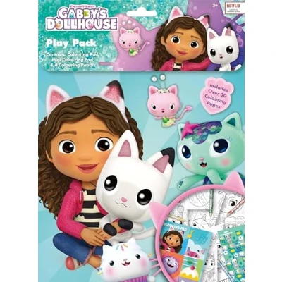 Image of DesignGroup Gabby’s Dollhouse Play Pack with Colouring Pads and Pencils Kids Activity Set for Ages 3 Years+