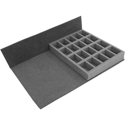 Image of Replacement Tray for Gamesworkshop SKIRMISH or BATTLE CRUSADE figure case. Carry 20 troops on 32mm size bases. Ideal 2 squads of 10 up to 50mm tall. Perfect Games Workshop figures