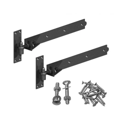 Image of Gatemate Adjustable Hook &amp; Band Hinge 36&quot; / 910mm Epoxy Black