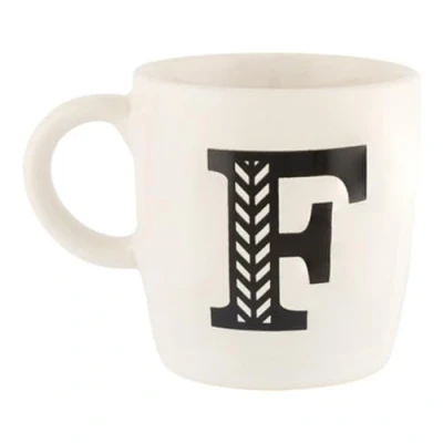 Image of FabFinds Hugga Mug with Initials Classic Ceramic Large Gift Coffee Cups 330ml (F)