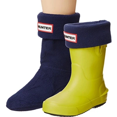 Image of hunter Kids Navy Fleece Welly Socks X Large