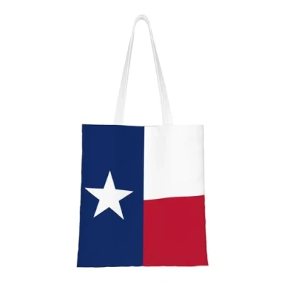 Image of Flag of Texas Versatile Canvas Tote Bag â“ Reusable Shopping With Large Capacity And Stylish Design, Texas, One Size