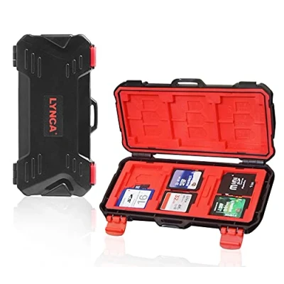 Image of LYNCA 36 Slots SD TF CF Memory Card Case Holder Water Resistant Anti Shock Carrying for 12 6 MIM 3 XQD &amp; NANO SIM Cards, Compact and Large Capacity Camera Cards Storage Box