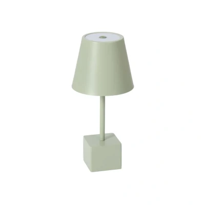 Image of Lindby LED rechargeable table lamp Janea CUBE, green, metal