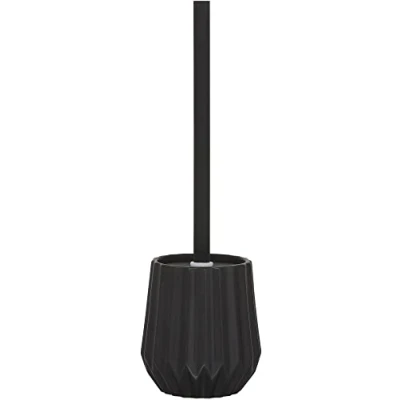 Image of Sealskin Arte Toilet Brush and Holder, Ceramic, Black, 11.8 x 26 cm
