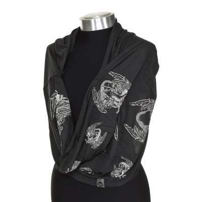 Image of Buff Unisex Infinity Heart Face and Neck Warmer Angel 70300 Black viscose One Size