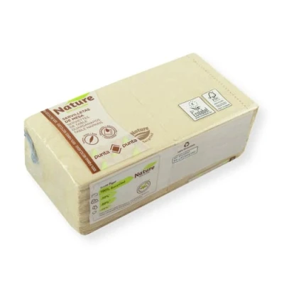 Image of Hostelnovo Pack of 100 Recycled and Biodegradable Paper Napkins Micro dot Texture Thicker More Absorbent Ideal for Cocktail 10 x cm Folded