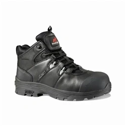 Image of Rock Fall Rhyolite Internal Metatarsal Steel Toe Cap Safety Boot Black Unisex, Fully Waterproof Boots, SRC Slip Rated Work, Heat Resistant Outsole and Protection UK 3