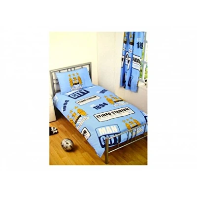 Image of Manchester City Official Single Duvet Set Multi Colour