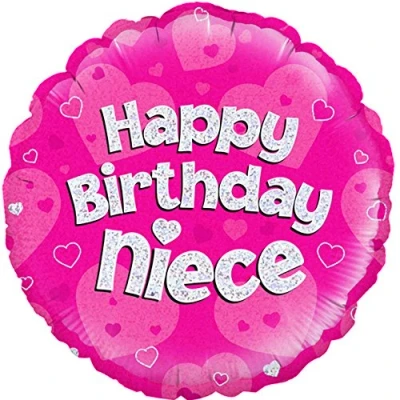 Image of Oaktree UK 229172 18&quot; Happy Birthday Niece Pink Holographic