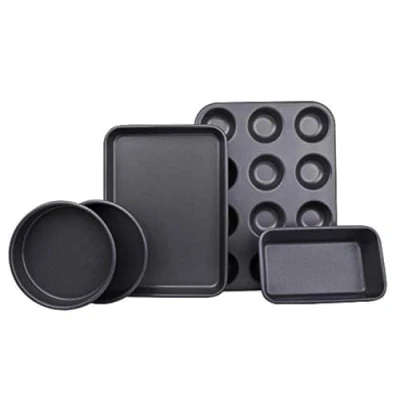 Image of Ariana Homeware® 5 Piece Bakeware Set Baking Equipment with Muffin Tray, Oven Cake Pan, Loaf Pan &amp; Spring Form Tin