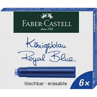 Image of Faber Castell 185506 Standard Ink Cartridge Blue (Pack of 6)