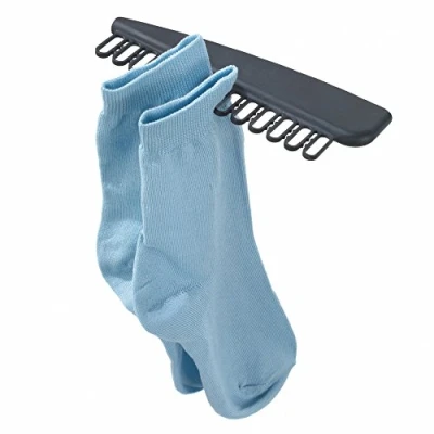 Image of Metaltex Socks Hanger 2 Pieces, Black, 17 x 6 cm