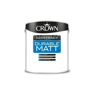 Image of Crown Contract Durable Matt Emulsion Paint 2.5L Brilliant White