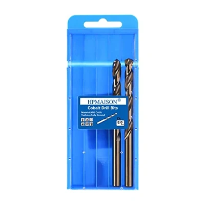 Image of HPMAISON True 5% Cobalt Jobber Drill Bit Set, 2Pcs 8mm M35 High Speed Steel Twist Bits, 135 Split Point Extremely Heat Resistant for Stainless Steel, Cast Iron, Hard Metal, Plastic, Wood