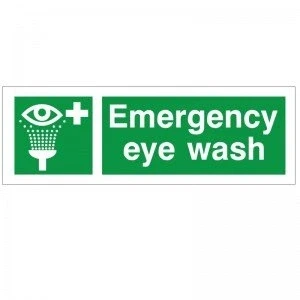 Image of Emergency Eye Wash Door Sign 300mm x 100mm Self Adhesive