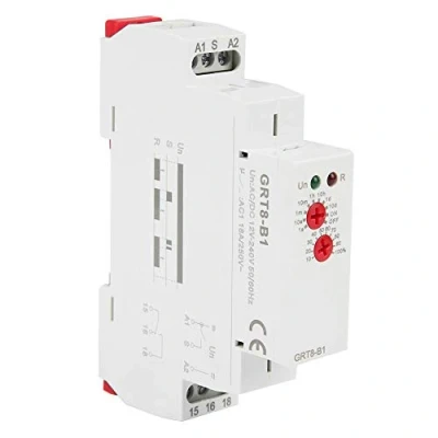 Image of Multifunction Relay, Mini Time GRT8 B1 AC/DC 12V 240V Shutdown Delay Single Function with LED Indicators, DIN Rail Type