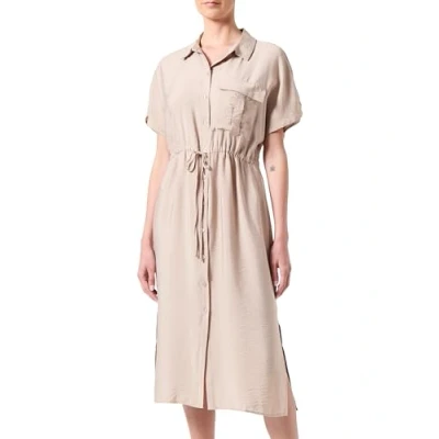 Image of VERO MODA Women&#039;s Vmiris S/S Shirt Calf Dress WVN Ga Noos Keid, Silver Mink, S