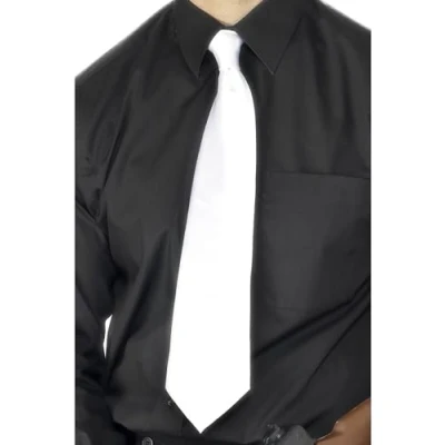 Image of Smiffys Deluxe White Gangster Tie, , 1920&#039;s Razzle Fancy Dress, 1920s Dress Up Accessories