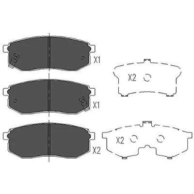 Image of 53302M2A01, 583023BA03, 58302M2A00, 58302M2A01, 58302M2A10 Brake pad set KAVO PARTS KBP 3013 with acoustic wear warning