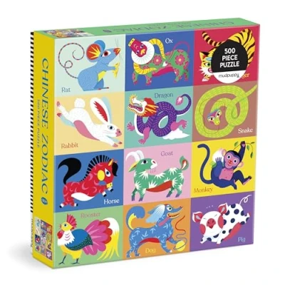 Image of Mudpuppy 9780735382503 Chinese Zodiac 500 Piece Family Puzzle
