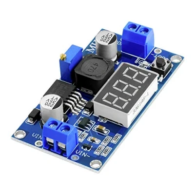 Image of AZDelivery Compatible with LM2596S LM2596 DC 3 Digit Voltmeter Display 3.3V 24V Step down Module, Digital Display, including E Book!