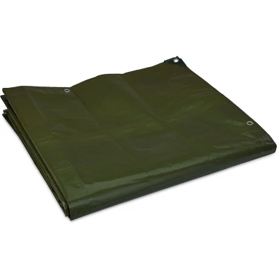 Image of Relaxdays Tarpaulin, 200g/m Thickness, tarp, Cover, tearproof &amp; Waterproof PE Material, 6 x 8 m, Green