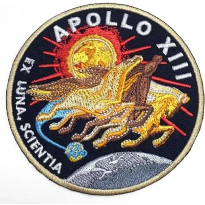 Image of NASA Apollo 13 Patch (3.5 Inch) Embroidered Iron on or Sew Badge Astronaut Space Suit Program Souvenir Emblem DIY Costume Gift Patches