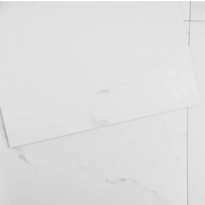 Image of VEVOR Self Adhesive Vinyl Floor Tiles 12 x inch, 50 1.5mm Thick Peel &amp; Stick, White Marble Texture DIY Flooring for Kitchen, Dining Room, Bedrooms Bathrooms, Easy Home Decor