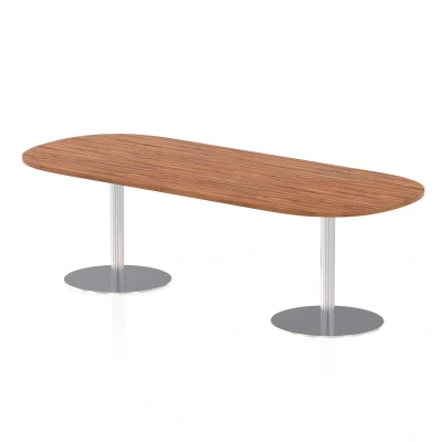 Image of Italia 2400mm Poseur Boardroom Table Walnut Top 725mm High Leg