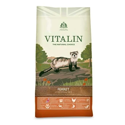 Image of Vitalin,The Natural Choice Complete Dry Ferret Food Chicken and Rice 2 kg, for Balanced Nutrition, Protein, Essential Vitamins Minerals Optimal Health Wellness single