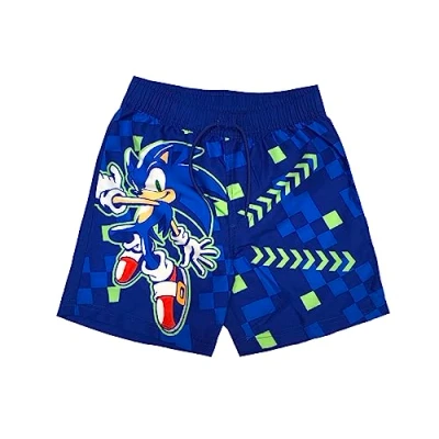 Image of Sonic The Hedgehog, Boys Swim Shorts, Swimming Trunks, Blue, Age 11 12 Years