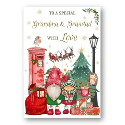 Image of Second Ave Grandma &amp; Grandad Christmas Winter Postbox Xmas Holiday Festive Greetings Card