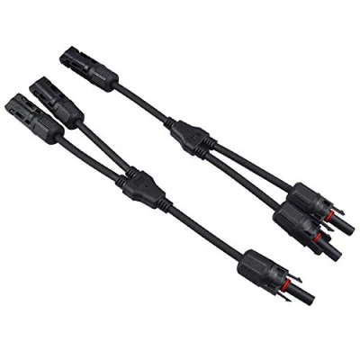 Image of QitinDasen 1 Pair Professional Solar Panel Cable Connector, Y Branch Connector MFF/FMM, Photovoltaic for System
