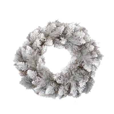 Image of Premier Decorations 50cm Silver Tipped Glitter Wreath