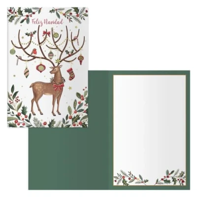 Image of DOHE Christmas Greeting Cards Pack of 6 Size: 11.5 x 17 cm (closed) Includes envelope to store the card Model Reno