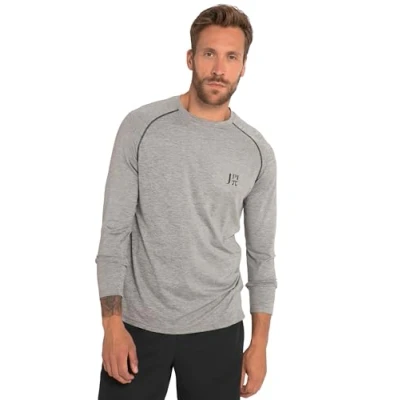 Image of JP 1880 Men&#039;s Active Long Sleeve, Function, Grey Melange, XXXXX Large