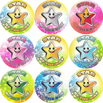 Image of 144 Star of the Day 30 mm Reward Stickers for School Teachers, Parents, Nursery