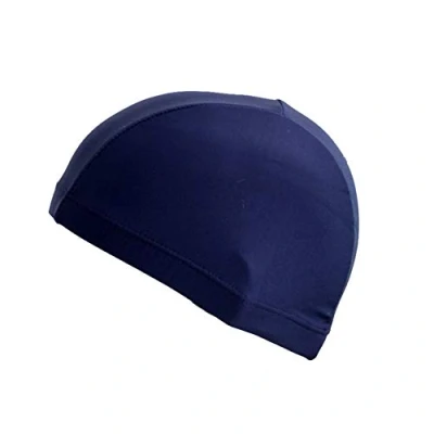 Image of Hustar Unisex Polyester Cloth Swimming Cap Bathing Hats for Water Sports Navy