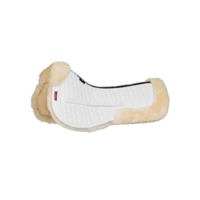 Image of LeMieux Merino+ Half Saddle Pad English Pads for Horses Equestrian Riding Equipment and Accessories (White/Natural Small)